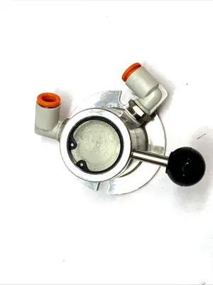 USED MEAD 4-WAY BALL HANDLE PNEUMATIC VALVE 1/8" NPT 150 PSI
