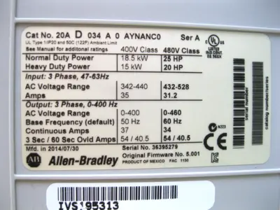 Used Allen-Bradley 20A-D034A0AYNANC0 Motor Control Parts New Hampshire US | Bitter End Trading #1452815