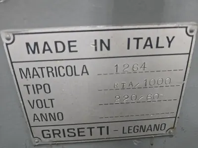 Grisetti #RTA-1000, ID/OD Universal Cylindrical Grinder, 14" wheel