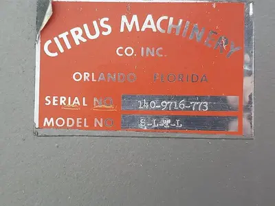 USED CITRUS MACHINERY CO. INC. S-L-T-L