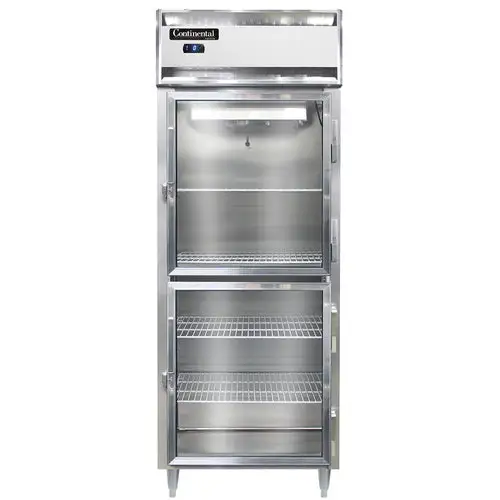 Continental D1FESNSAGDHD 28 1/2" Designer Line One Section Reach In Freezer, (2) Right Hinge Glass Doors, 115v
