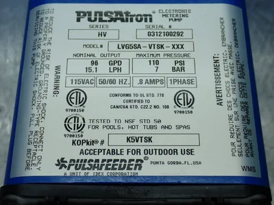 New | in-Stock PULSAFEEDER LVG5SAVTSKXXX Pumps (Metering) Ohio US | HGR 24 #737570