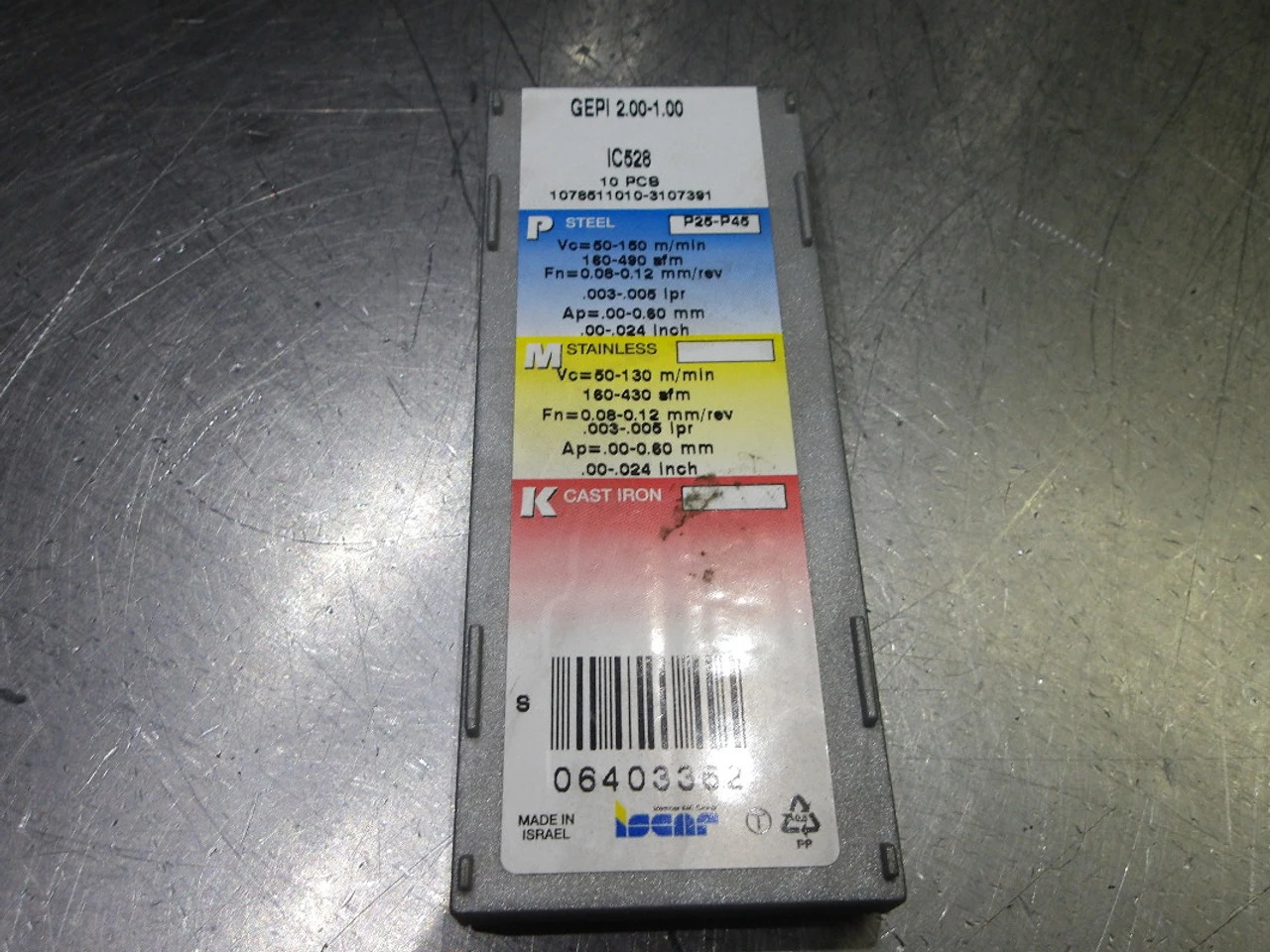 Iscar Carbide Grooving Inserts QTY10 GEPI 2.00-1.00 IC528 (LOC3638B)