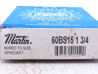 Martin 60BS15 1-3/4 #60 Roller Chain Sprocket 15-Tooth 1-3/4" Bore  Lot of 3