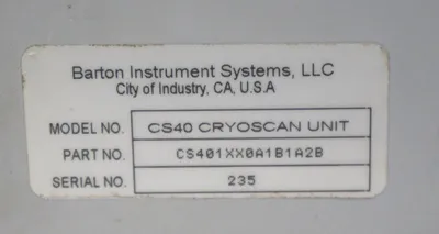 USED BARTON CS40 CRYOSCAN UNIT CS401XX0A1B1A2B