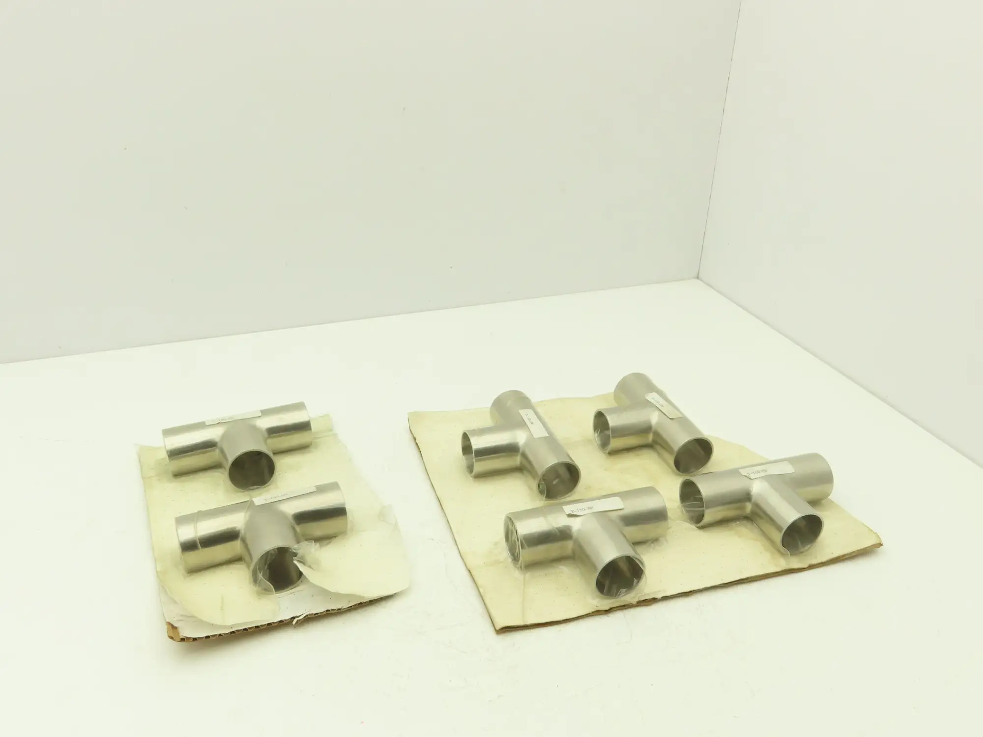 1-1/2" OD Butt Weld Vacuum Tee Stainless Steel Satin Finish A = 2.25" Lot of 6