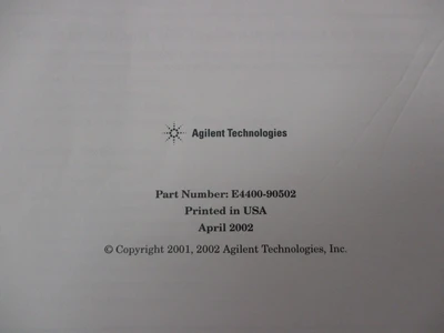 AGILENT Used ESG VECTOR SIGNAL GENERATOR INSTALLATION GUIDE