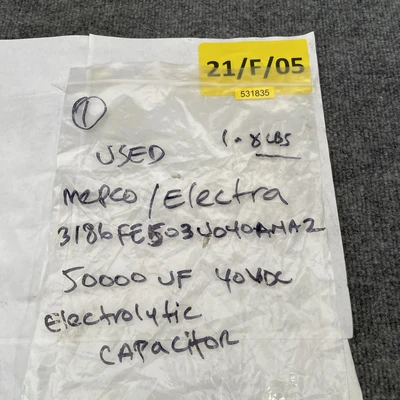 Used Mepco 3186FE503U040AMA2 Capacitors California US | Davliegogo LLC #1705956