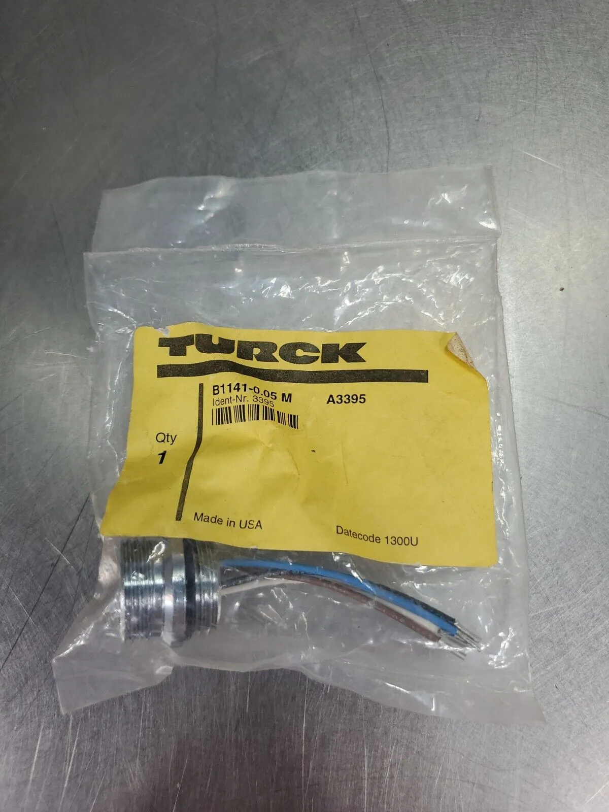 Turck B1141-0.05M Wiring Accessory Plug (Ident-Nr. 3395) 5E-4