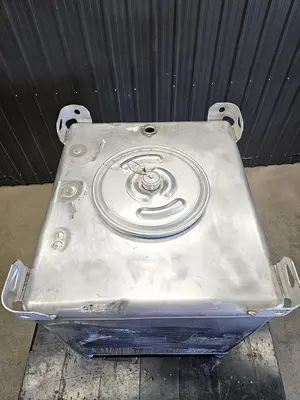 Used 350 Gallon IBC Tank (Tote), 304 Stainless Steel