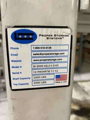 USED PROPER STORAGE SYSTEMS MANUAL ROLL OUT STORAGE DIE SHELVING