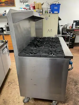 Used Comstock Castle Used 48" Comstock-Castle F3218 Gas Range with 8 Burners 2 Ovens 264000 BTU Commercial Ranges Illinois US | Falcon Restaurant Supply #1375118