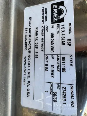 Used ERIEZ DSP Metal Detectors | Star Industries #1254143