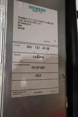 SIEMENS P1 250A 208Y/120V P1C30BL100ATST MAIN BEAKER STOCK HS41