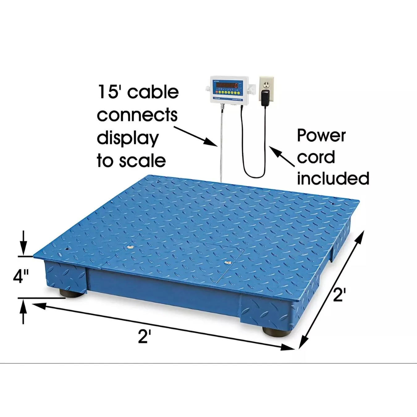 Unused Surplus Low Profile Floor Scale - 2 x 2', 2,500 lbs x .5 lb