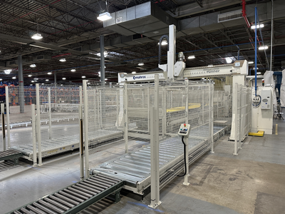 Stefani Evolution SSB Double-Sided Edgebander w/ Mahros Automatic Vacuum Loading & Unloading