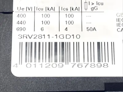 USED SIEMENS CIRCUIT BREAKER 50A SIZE S00