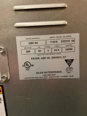 GILES GBF -50 ELECTRIC FRYER