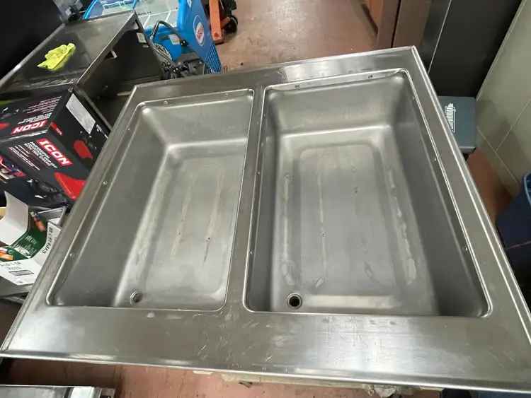 Used Vollrath Used Vollrath 36399 Modular Drop In Two Compartment Hot Food Well with Drain 120V Steam Tables (Food) Illinois US | Falcon Restaurant Supply #1375697