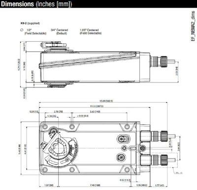 Belimo EFB24 Damper Actuator, 270 in-lb [30 Nm], Spring Return, AC/DC 24 V [New]