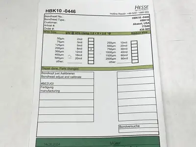USED HESSE HESSE HBK10-0446 BONDHEAD