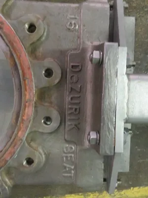 Dezurik 16" -150 knife gate valve with pneumatic actuator