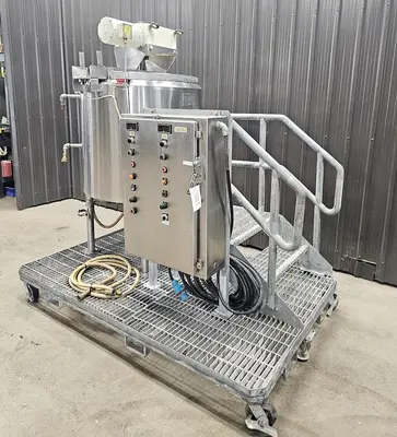 Used 100 Gallon Jacketed Tank (Kettle), With Scrape Agitation, 304 Stainless Steel