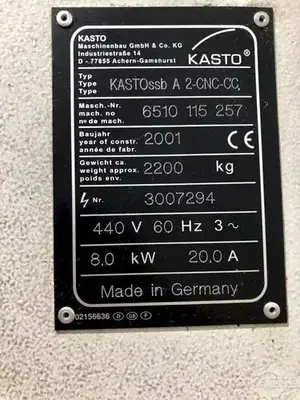 USED 2001 KASTO SSB A2-CNC-CC