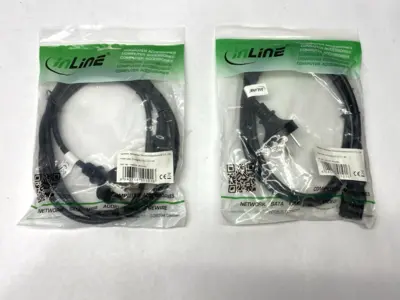 NEW INLINE POWER CABLE CHINA PLUG TO IEC-C13 1.8M LOT OF 2