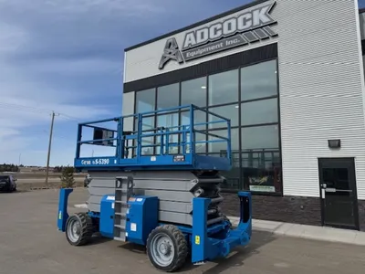 Used 2012 GENIE GS-5390RT ROUGH TERRAIN SCISSOR LIFT Scissor Lifters Alberta CA | Adcock Equipment #1418050