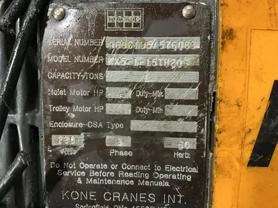 Used KCI KONECRANES KX5115TH208 Material Handling (misc) Ohio US | HGR 24 #1517952