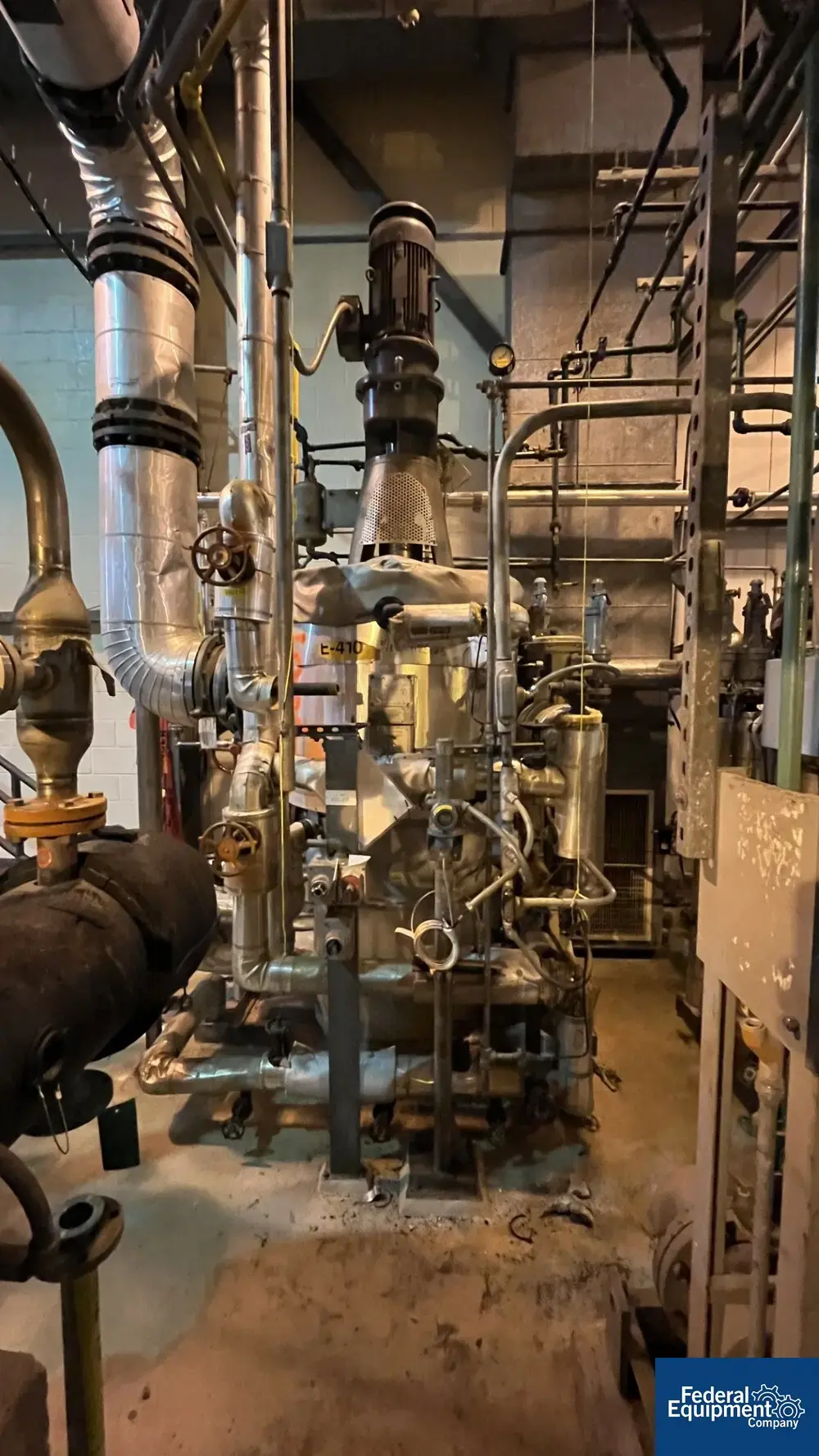 USED GEA 6.3 Sq Meter / 67 Sq Ft GEA Canzler Thin Film Evaporator, 904L S/S, 3.2/16 Bar