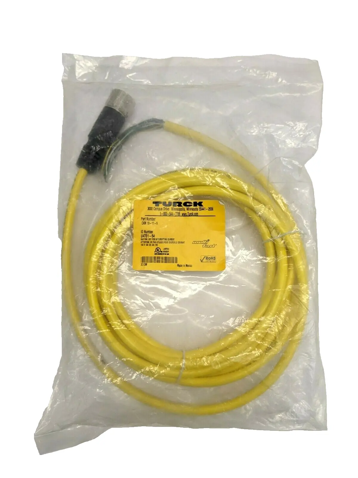 NEW TURCK SINGLE-ENDED  MULTIFAST SENSOR CABLE U4701-54