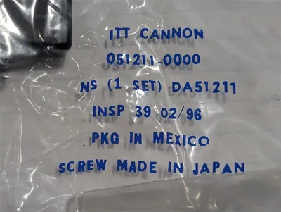 Lot of 11 ITT CANNON DA51211 051211-0000 RS232 Plug Shell Connectors New