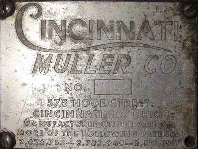SPC6235  Mill 12" diameter bowl Cincinnati Muller Co mix muller