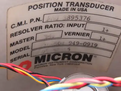 Micron 36-504-949-0919 Position Transducer Resolver Encoder PAU 3895376
