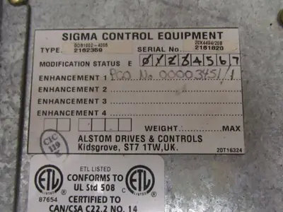 ALSPA GD4000 SIGMA Gate Variable Speed & Torque Drive 800V Max 1xDDR Flash Mem