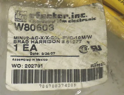 NEW IFM EFECTOR W80603 CABLE