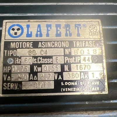 Used Lafert B0182 A.C. Motors California US | Davliegogo LLC #1705668