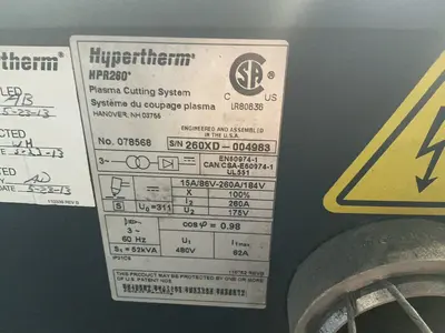 Used HYPERTHERM HPR260XD Plasma Cutters Ohio US | HGR 24 #1405123