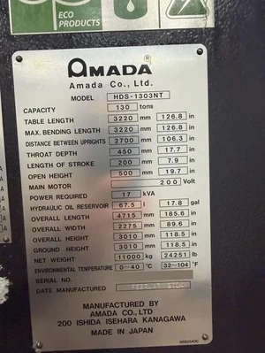 2014 AMADA HDS-1303NT Press Brakes | SNL Machine Trader LLC (8)