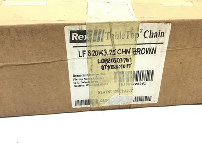 Rexnord LF820K325 Table Top Chain 10 Foot Length