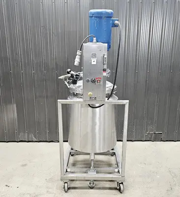 Used 35 Gallon Jacketed Tank (Reactor) with Homogenizer, 316 Stainless Steel