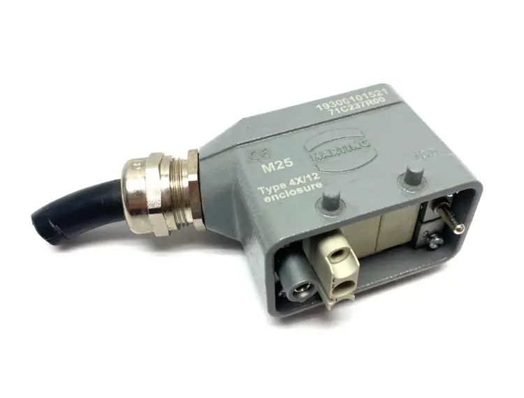 Used HARTING HAN 10B HOOD SE LC M25 CONNECTOR HOOD W/ FRAME & INSERTS Connector Accessories | Maverick Industrial Sales #1105391