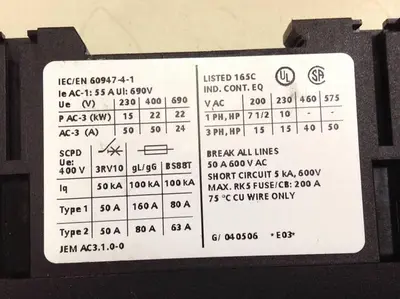 USED SIEMENS 3RT1 063-3A..0