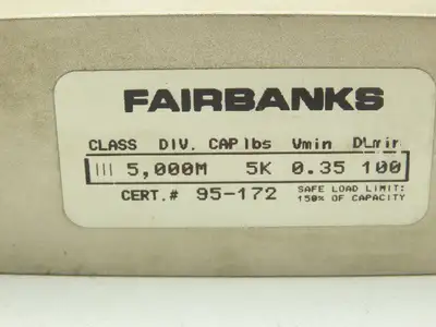 Fairbanks LCF-R3030-10 Floor Scale Load Cell Sensor 5K 5000 Lb Cap