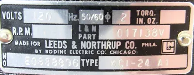 NEW LEEDS & NORTHRUP KCI-24-A1 MOTOR KCI24A1 017138V