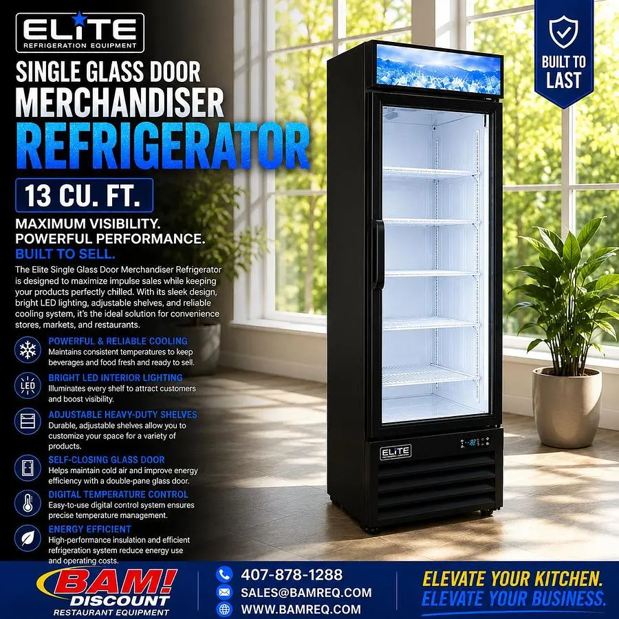 New | in-Stock ELITE _UNKNOWN_ Display Refrigerators Florida US | BAM Discount Restaurant Equipment #1296381