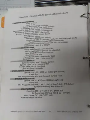 2022 OMNITURN GT-75 SERIES II CNC Turning | MD Equipment Services LLC (31)