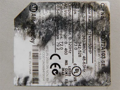 Allen-Bradley -D072A103 PowerFlex 400 AC Drive 50HP 0-320Hz 460AC 72A Used